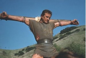 Kirk Douglas' Spartacus on the cross.
