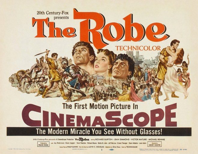 Theatrical release poster for Fox's "The Robe" (1953).